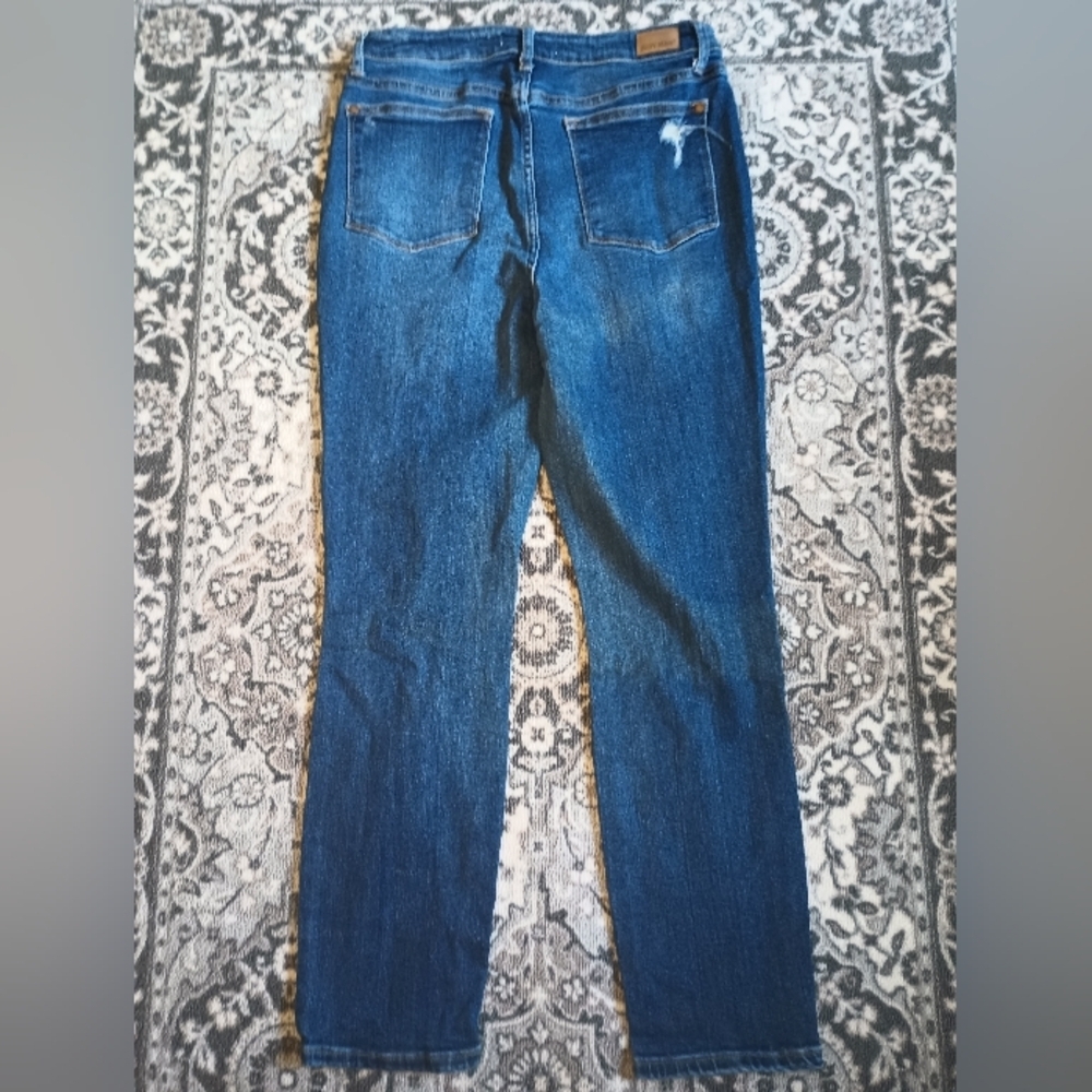 Judy Blue Boyfriend Fit Jeans Size 11 / 30 Destroyed Stretch Straight Leg - Picture 2 of 12
